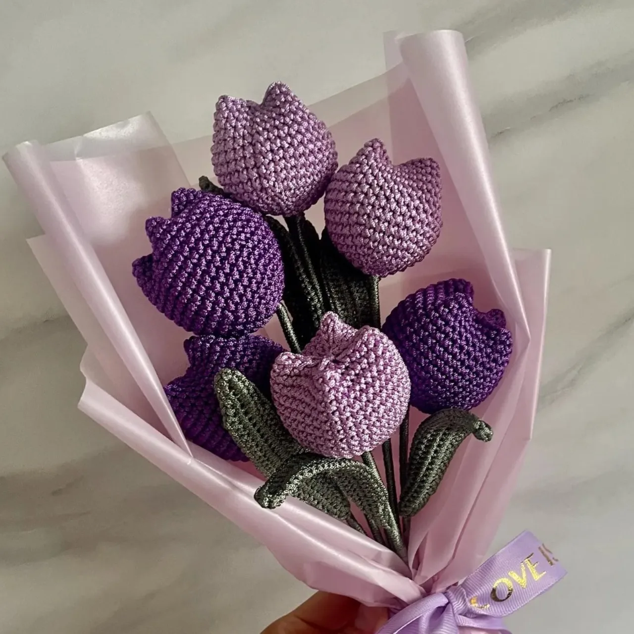 Amethyst Tulips - كروشيه يدوي فاخر من متجر فيرولا