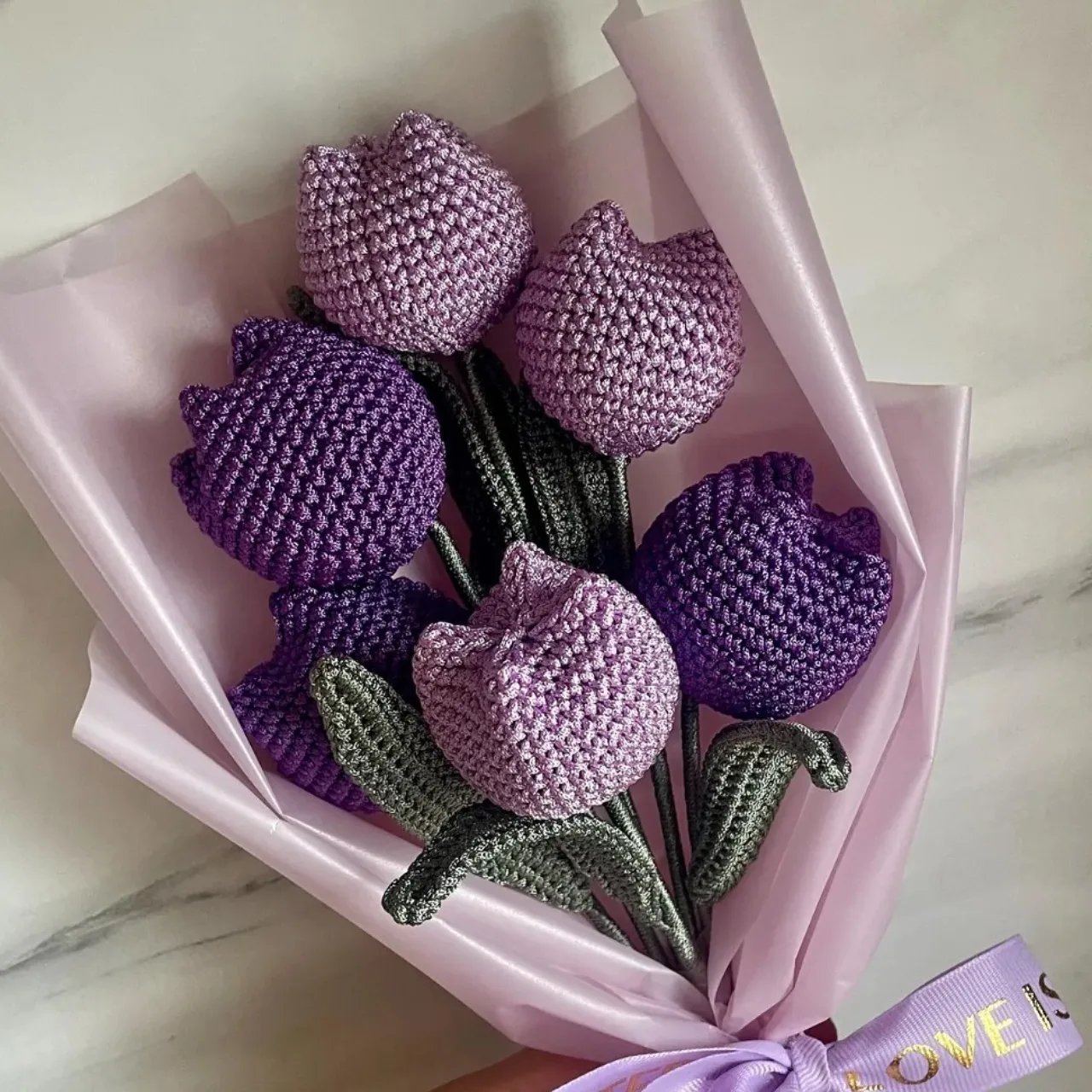 Amethyst Tulips - كروشيه يدوي فاخر من متجر فيرولا