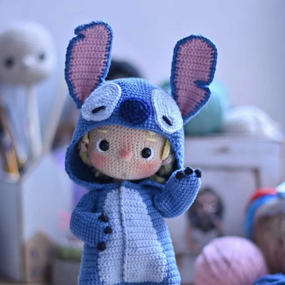 Blue Monster Kid - كروشيه يدوي فاخر من متجر فيرولا