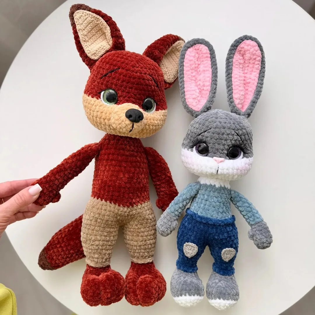 Bunny & Foxy Duo - كروشيه يدوي فاخر من متجر فيرولا