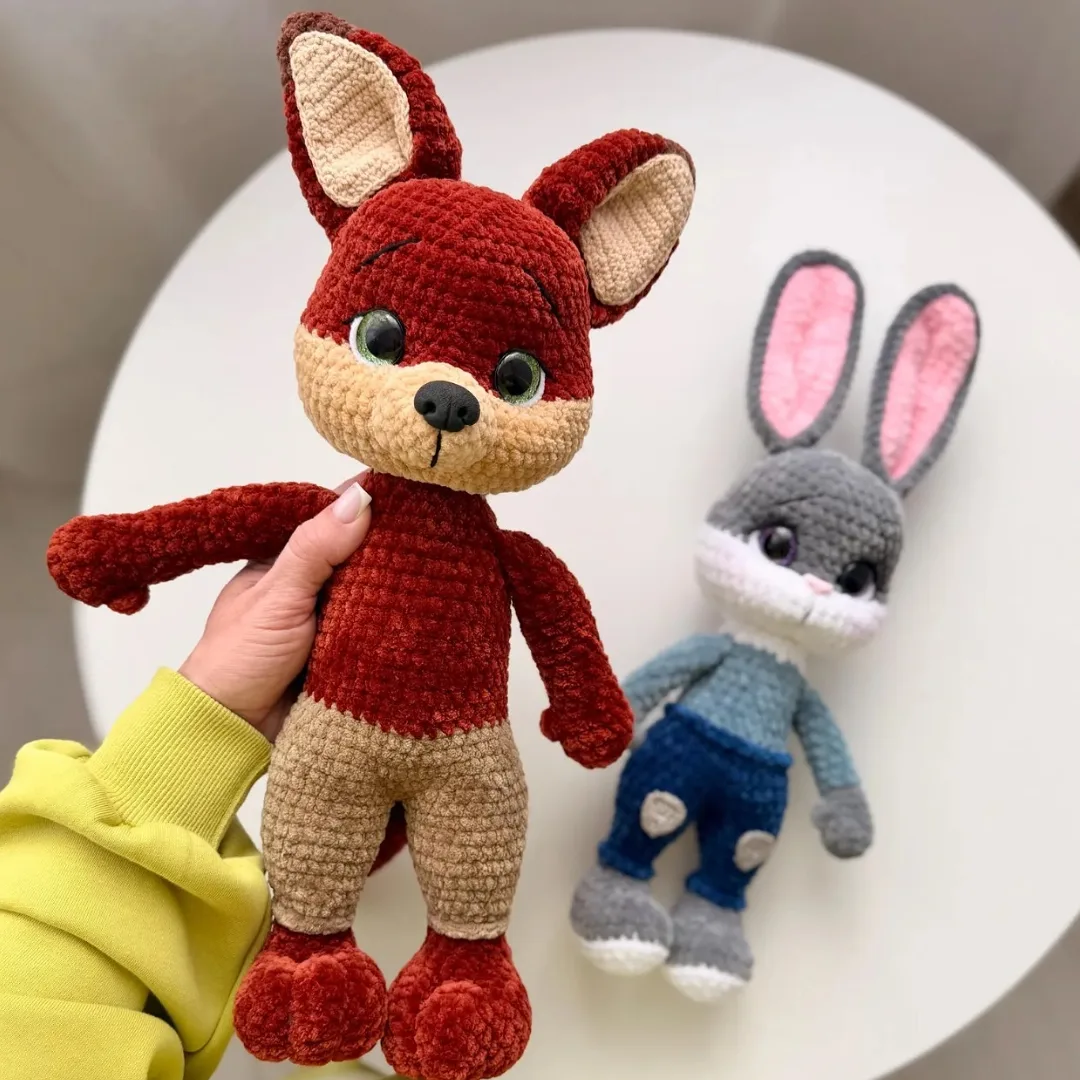 Bunny & Foxy Duo - كروشيه يدوي فاخر من متجر فيرولا