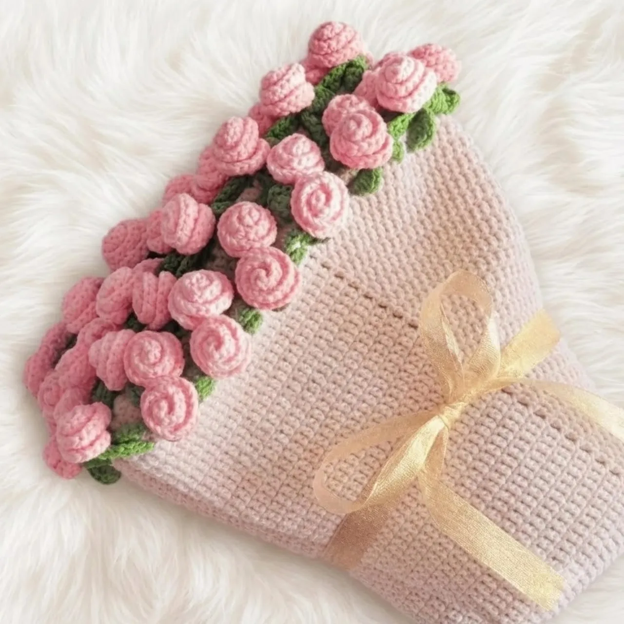 Rose Wrap - كروشيه يدوي فاخر من متجر فيرولا